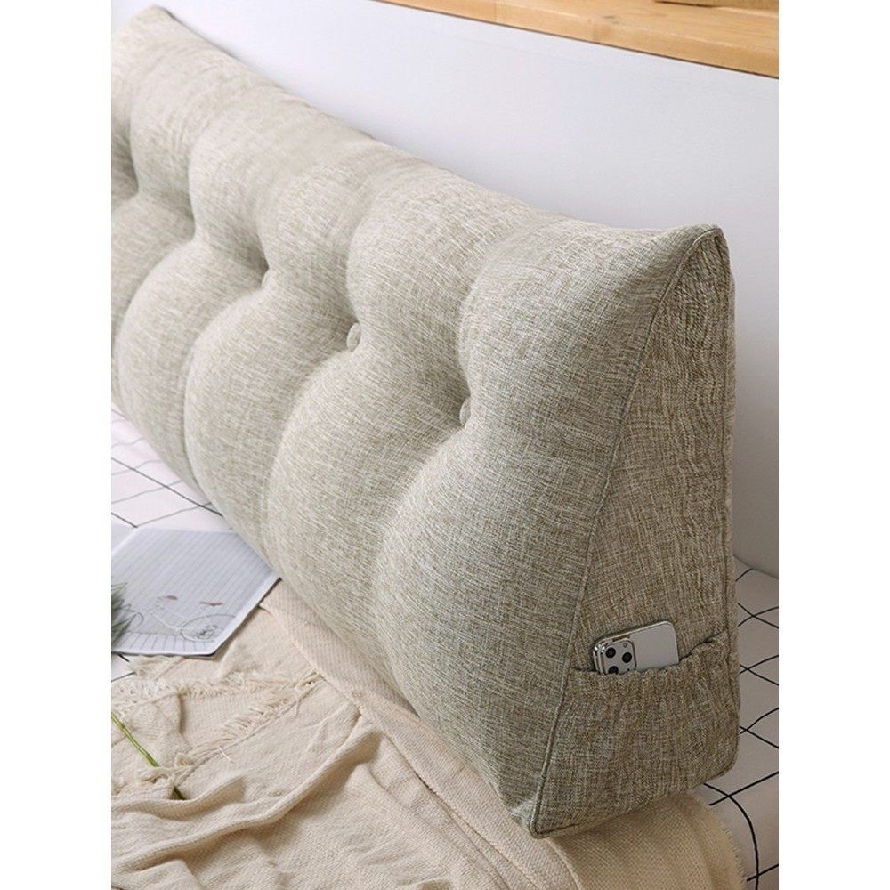 침대 등받이 쿠션 가을 향수 색상 (면 리넨) 길이 60 x 높이 50 x 두께 20cm - 상세 이미지 3