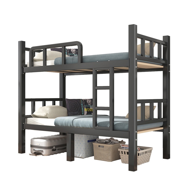 조립식 철제 침대 프레임 블랙 기숙사 호텔 베드 매트리스 화이트 침대틀 북유럽 90x200cm 프레임 6개 다리 - 상품 이미지