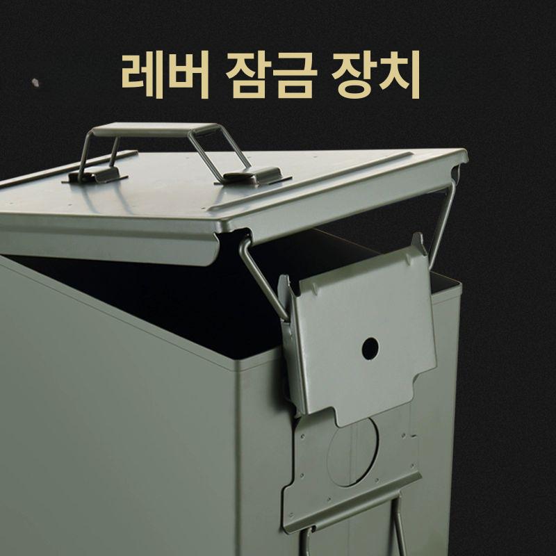 탄약통 공구함 탄통 적재함 보관함 철제 상자 캠핑 미디엄 올리브그린 - 상세 이미지 4