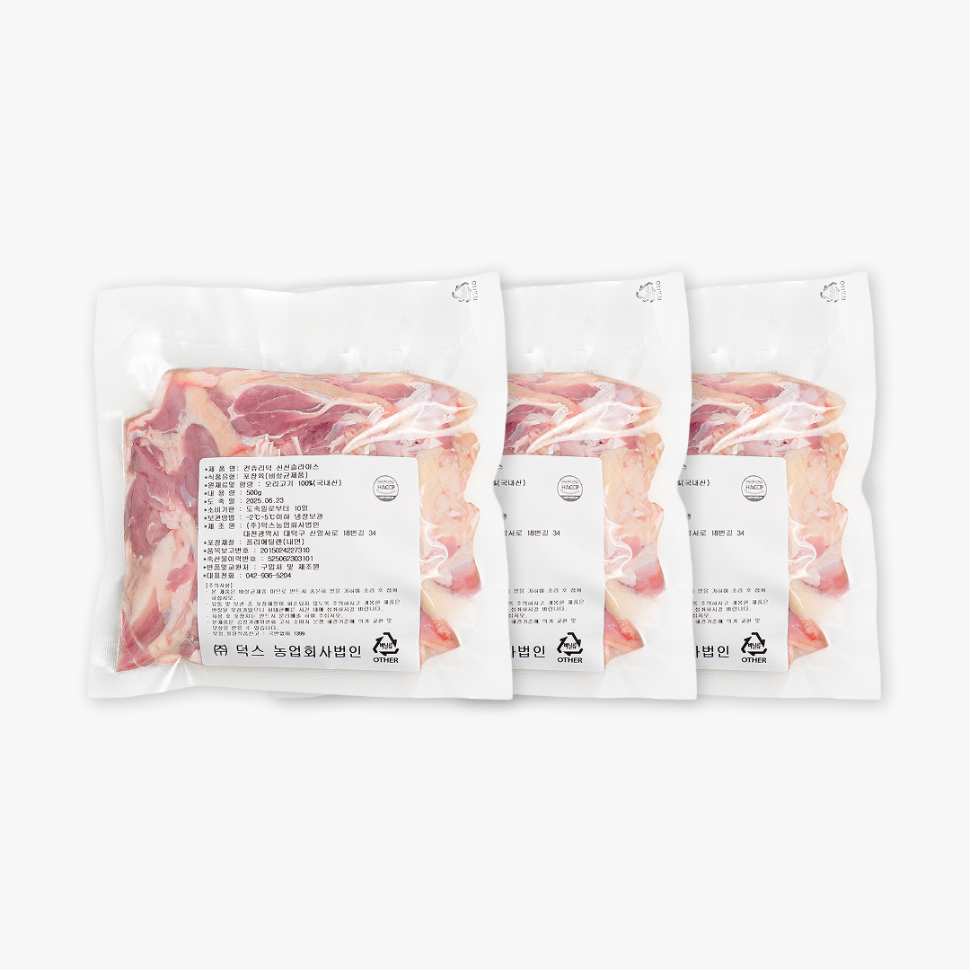 [덕스] HACCP 컨츄리덕 생오리고기 500g, 3개 - 상품 이미지