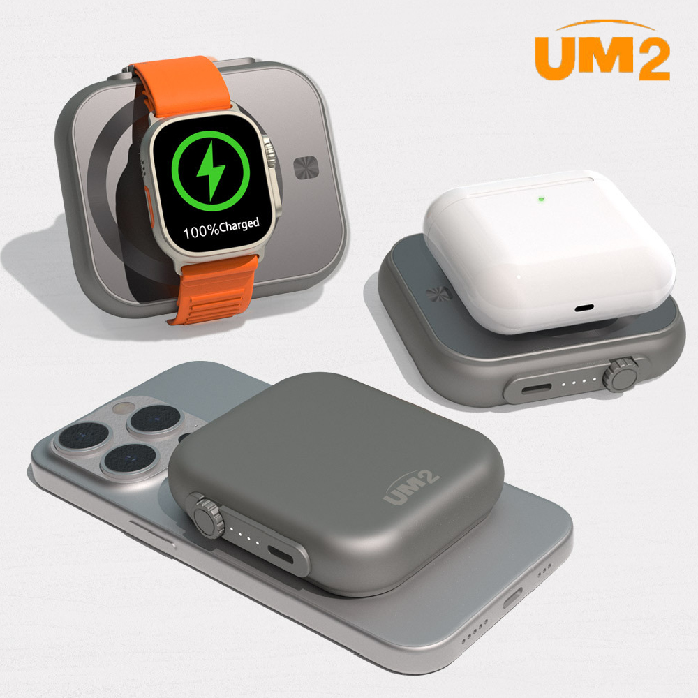 UM2 3in1 맥세이프 보조배터리 5000mAh 고속충전 자석형 아이폰 무선휴대용 UMPB-MF3in1 - 상세 이미지 2
