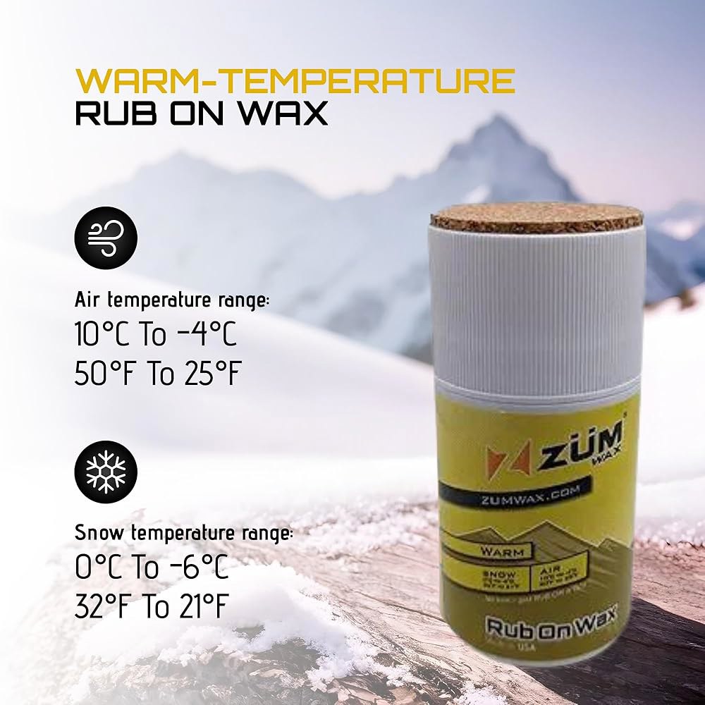 ZUMWax 러브온 스키/스노보드/노르딕/크로스컨트리 왁스 70g, 따뜻한 온도, 쉬운 코르크 어플리케이터, 오래 지속되는 성능, 비밀 바닐라 향, 미국산, PFAS 프리, 우수한 - 상세 이미지 3