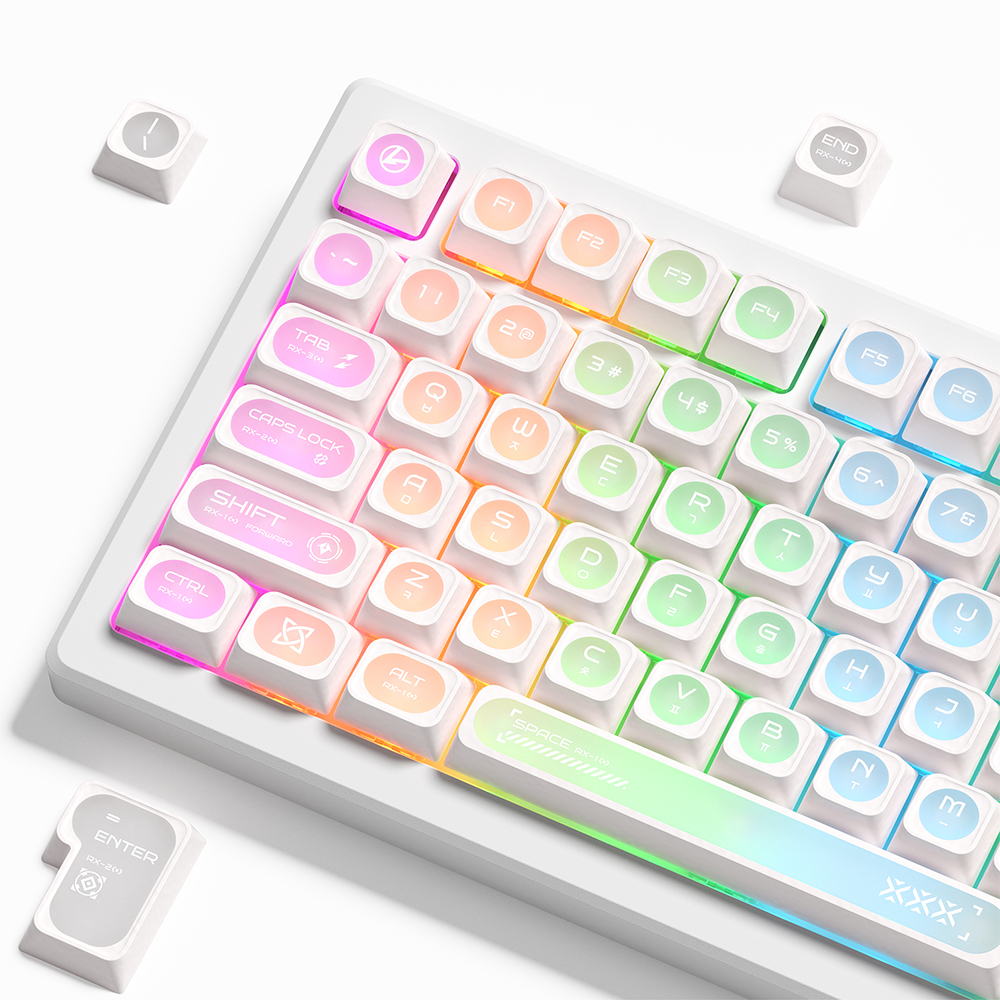 캣츠아이 화이트 한글 반투명 키캡 CHERRY PBT 기계식키보드 호환 키캡 136키 이미지 8