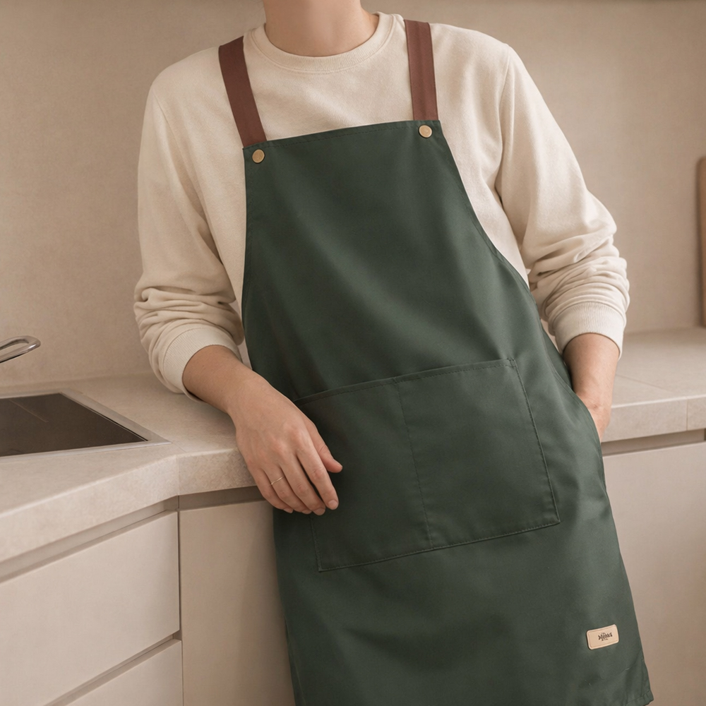 H형 방수앞치마 어린이집 보육교사 카페 미용실 미술 앞치마 블랙, 기본