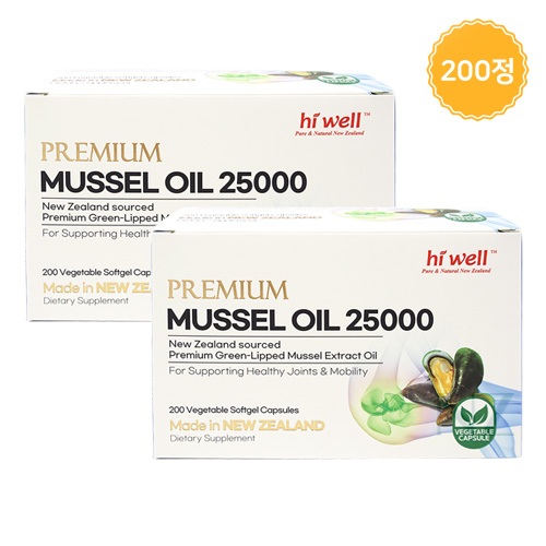 하이웰 초록홍합 25000mg 뉴질랜드 초록입 홍합 오일 관절건강 200정, 2개 - 상세 이미지 2