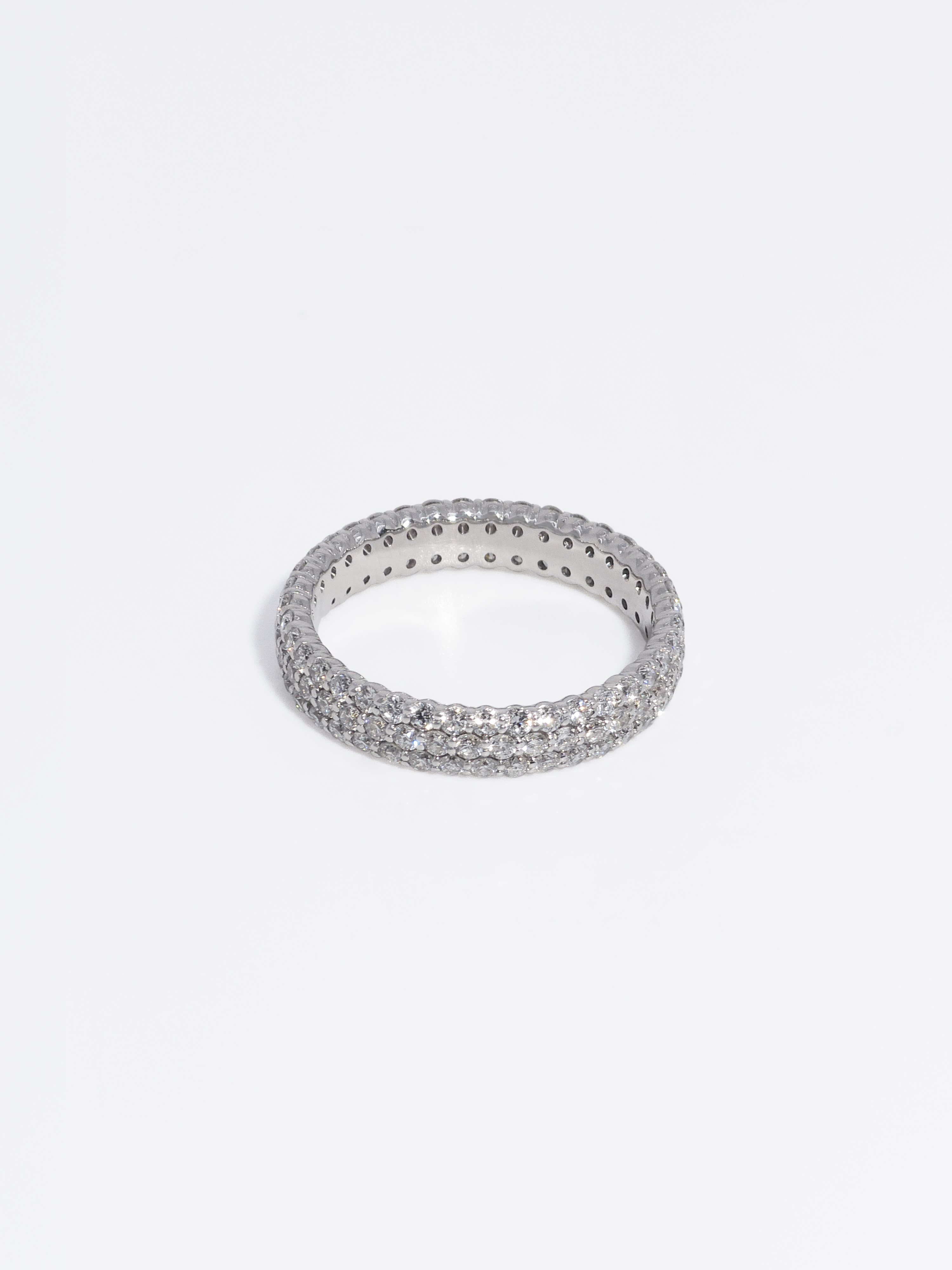 랩다이아 반지 풀 파베세팅 3줄 미니 1.5mm 랩다이아몬드 14k 18k - 상세 이미지 4