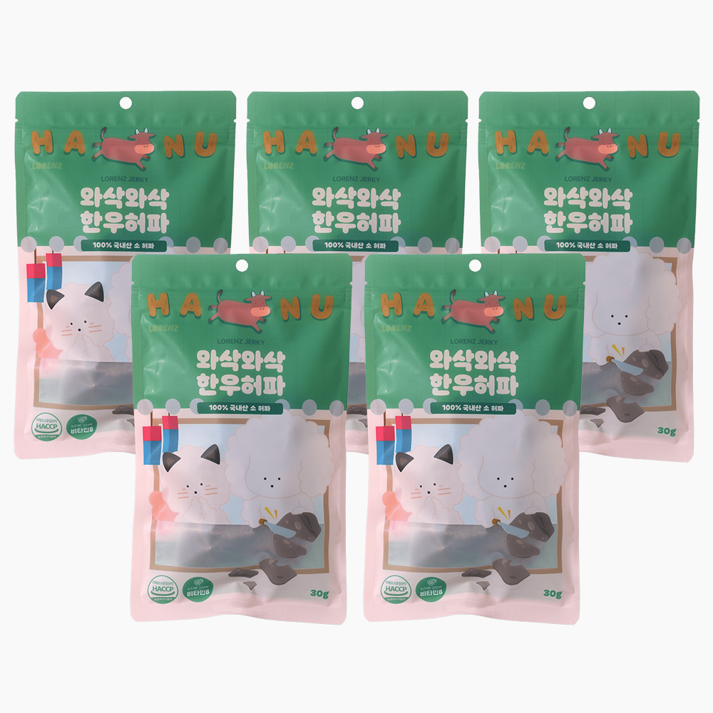 [오늘출발] 강아지 노견 로렌츠 져키 수제 간식 와삭와삭 한우허파, 30g, 5개 - 상품 이미지