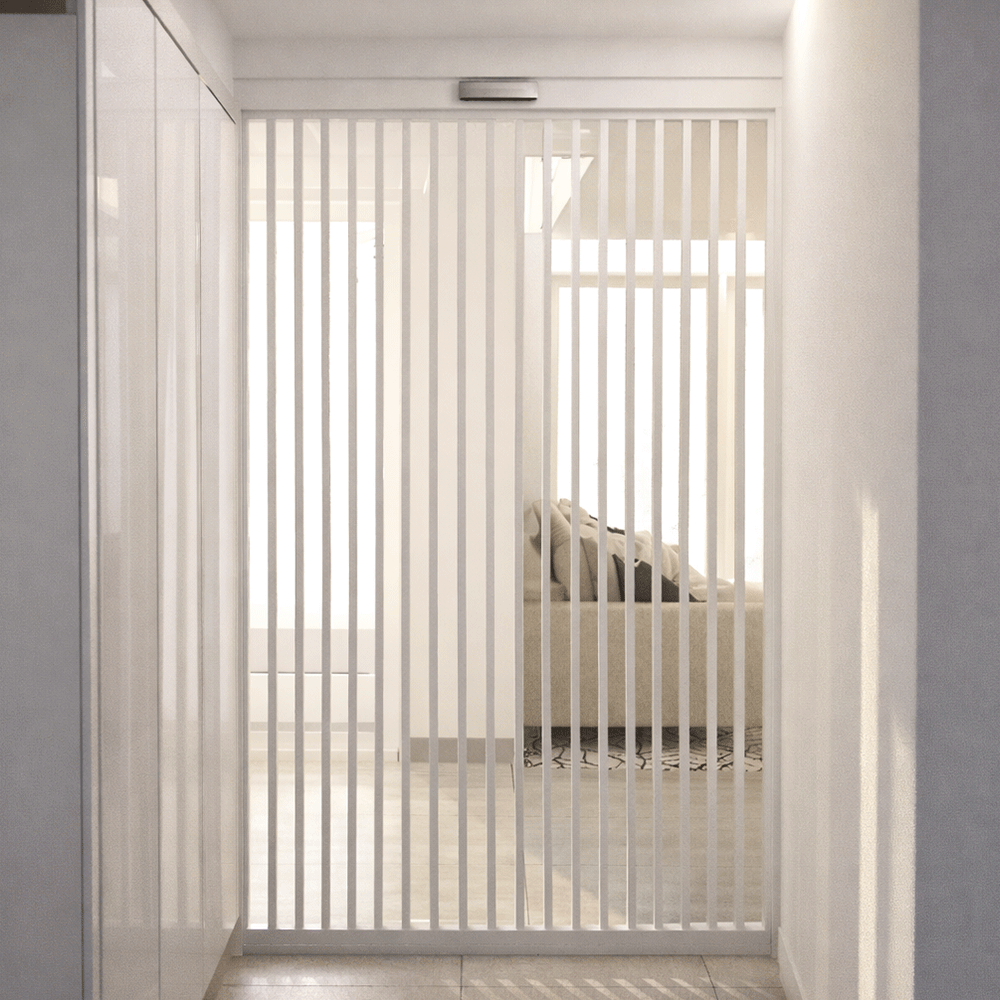 자동 원슬라이딩 중문 도어 전체간살 아파트 현관 중문 (도장제품)