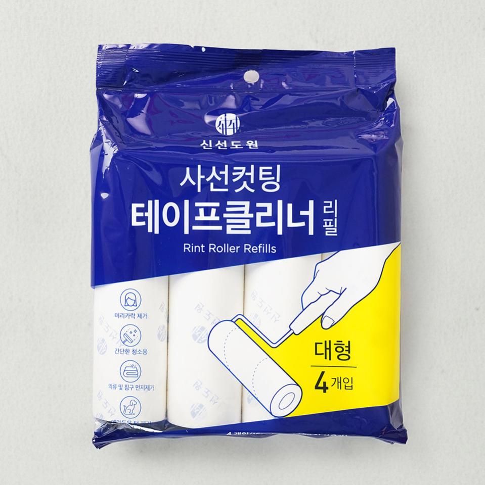 메가마트 신선도원 사선컷팅 테이프클리너 리필(50회) 4입 - 상품 이미지