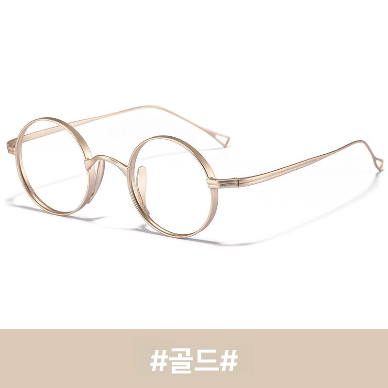 남성용 순티타늄 타원형 레트로 근시용 안경 프레임 앤티크브론즈 이미지 8