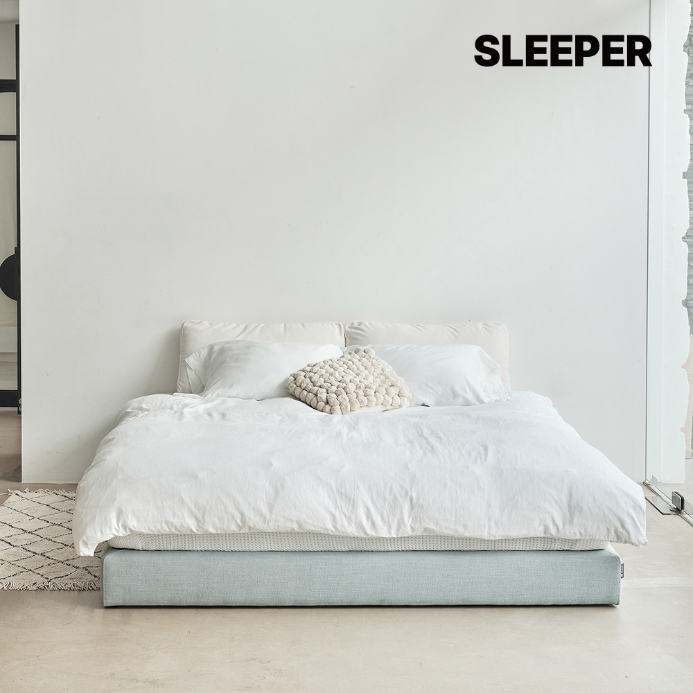 슬립퍼 라인 무헤드  침대 프레임 저상형 파운데이션 패브릭 침대 슈퍼싱글 S/SS