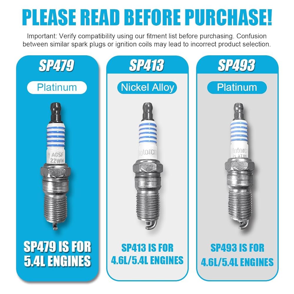 포드 5.4L V8 DG472 DG457 DG491 크라운 빅토리아 익스페디션 F-150 F-250 머스탱 링컨 머큐리 익스플로러 8종 점화 코일 DG508 및 모터크래프트 스파크 - 상세 이미지 2
