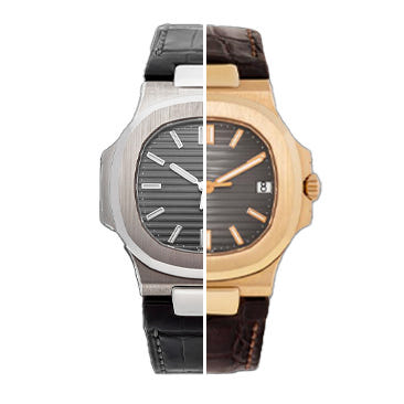 바제나리 파텍필립 노틸러스 디버클 러버밴드 (5711 실버, 골드) 엔드링크 및 버클 포함