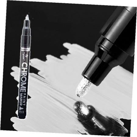 크롬 페인트 마커 메탈릭 광택 액체 도료 펜 미러 효과 금속 질감 아트 드로잉 모델링 DIY 공예 작업용