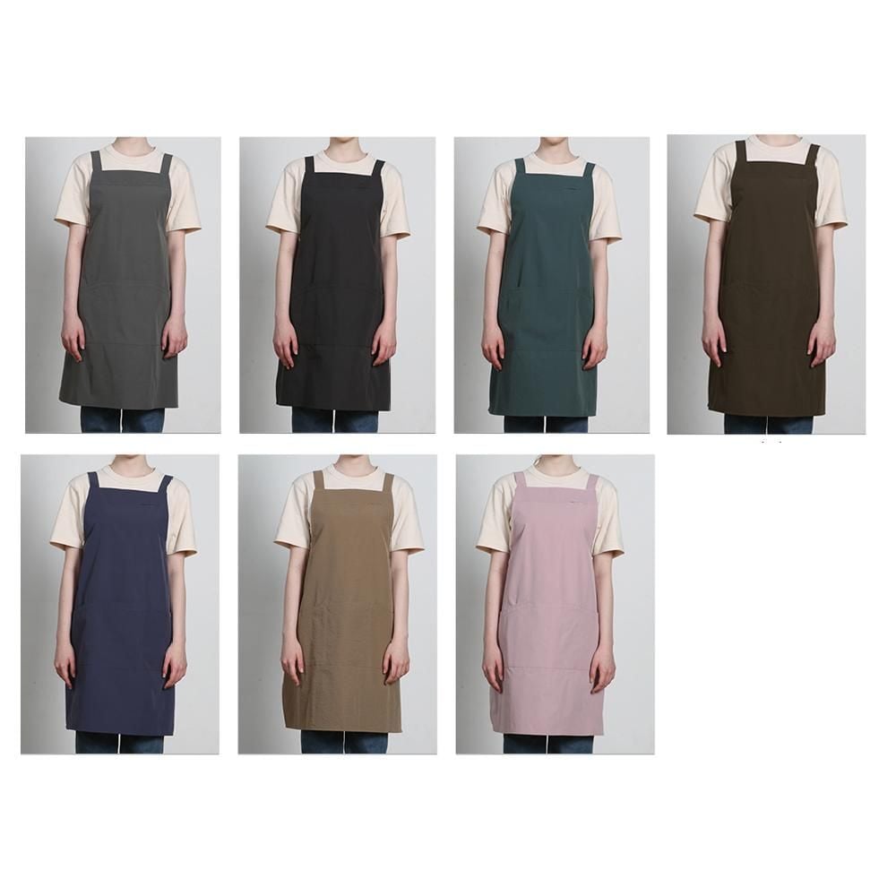 코지 끈조절 앞치마 H형 주방용 식당 화방 원피스 그린