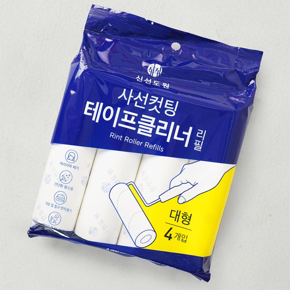 메가마트 신선도원 사선컷팅 테이프클리너 리필(50회) 4입 - 상세 이미지 2