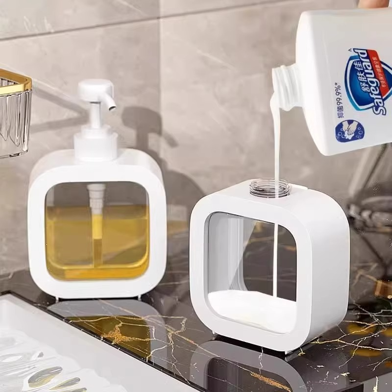 세제 샴푸 린스 투명 펌프 디스펜서 리필용기 공병 핸드워시 바디워시 300ml 500ml - 상세 이미지 5