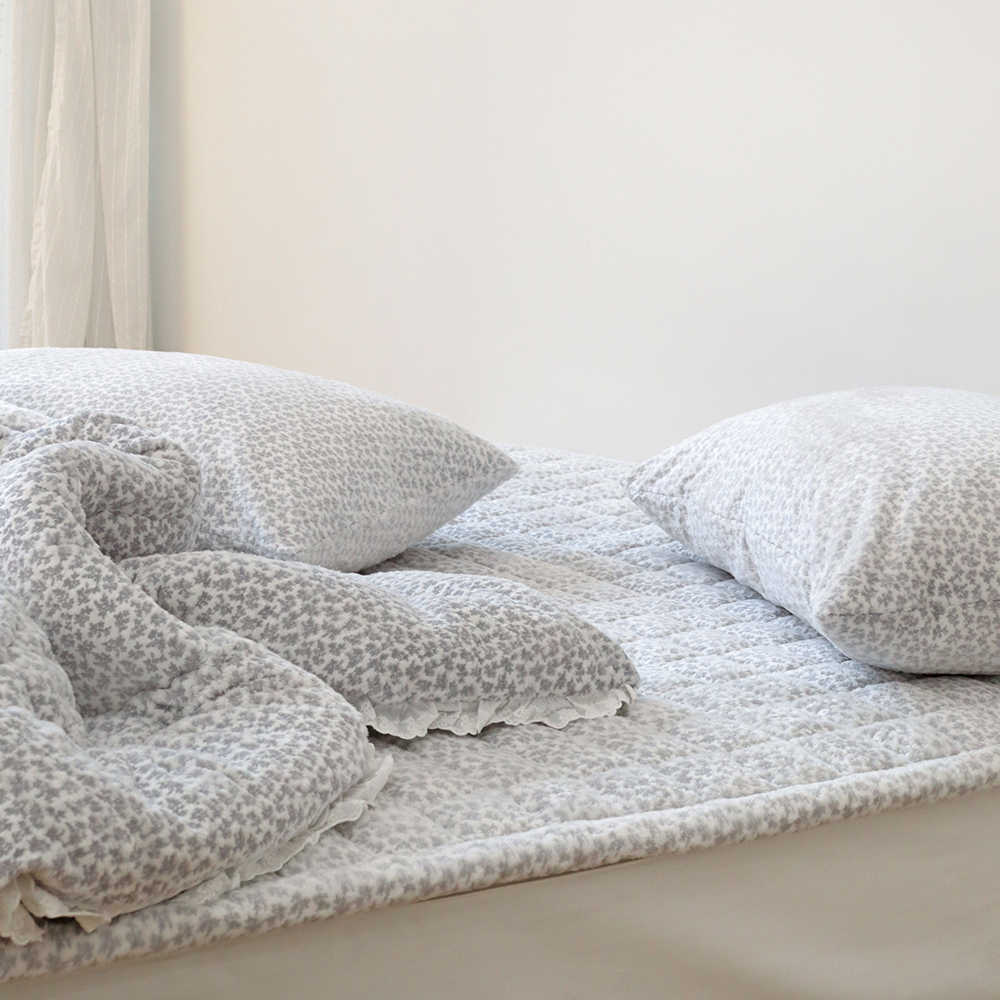 눈꽃 밍크 라셀 극세사 미끄럼방지 고정밴드 따뜻한 겨울 침대패드 Q/K 170x200