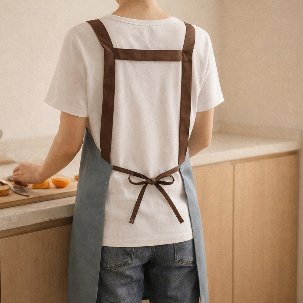 H형 방수앞치마 어린이집 보육교사 카페 미용실 미술 앞치마 블랙, 기본