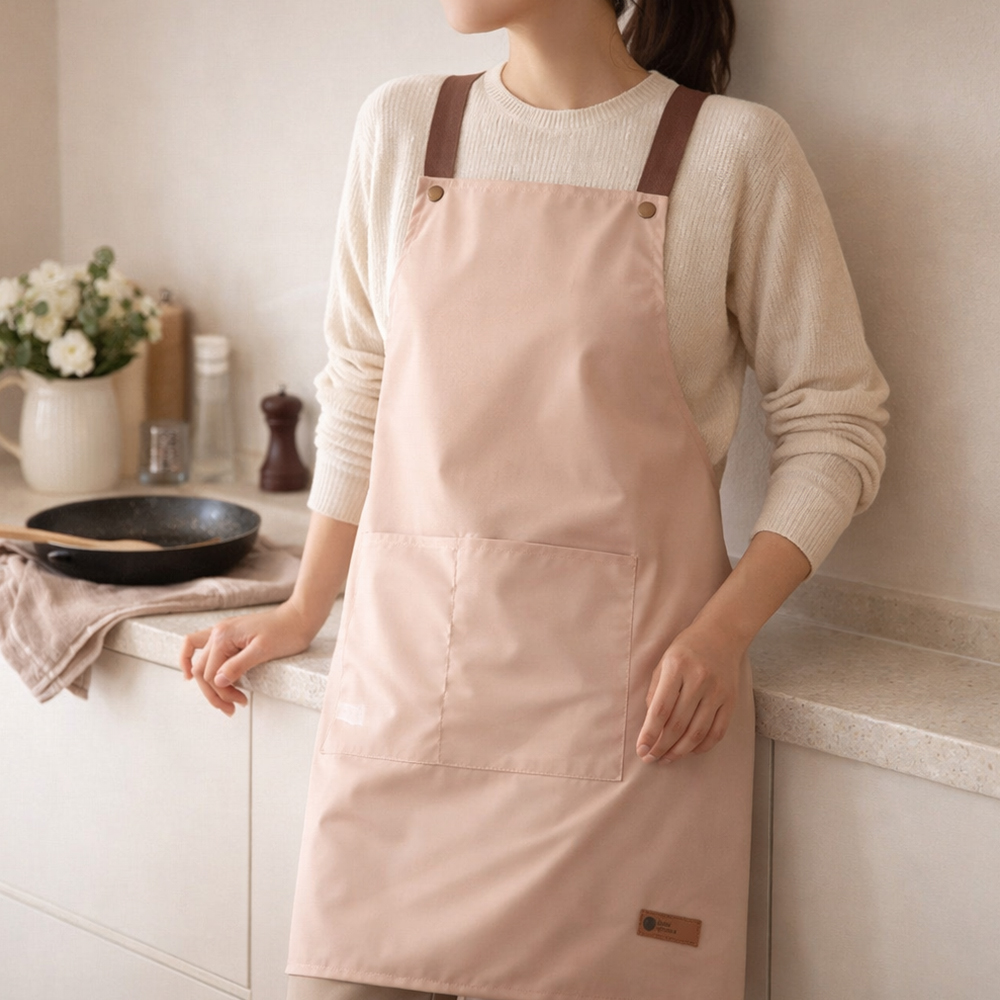 H형 방수앞치마 어린이집 보육교사 카페 미용실 미술 앞치마 블랙, 기본