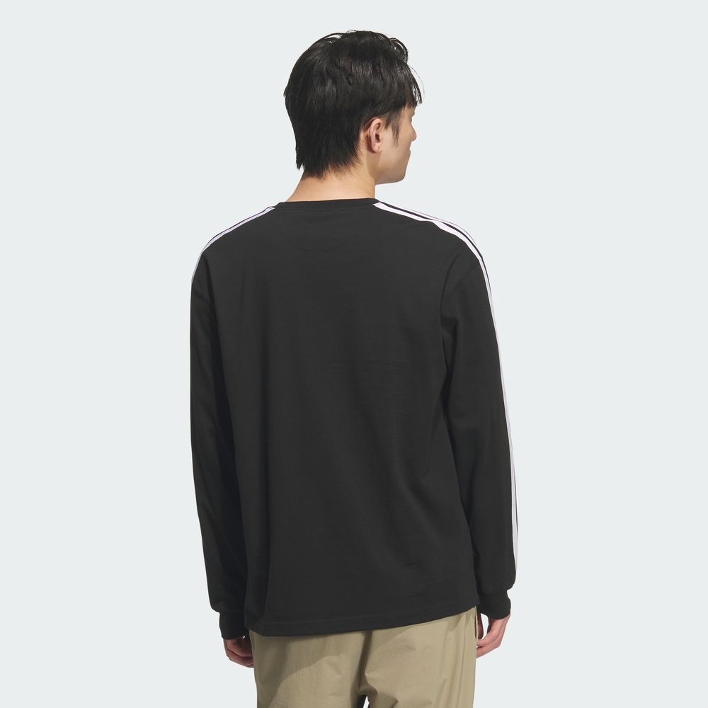 [아디다스 공식] ESSENTIALS PLUS LOOSE FIT 3 STRIPES SINGLE JERSEY 롱 슬리브 티셔츠 KF3728 - 상세 이미지 2