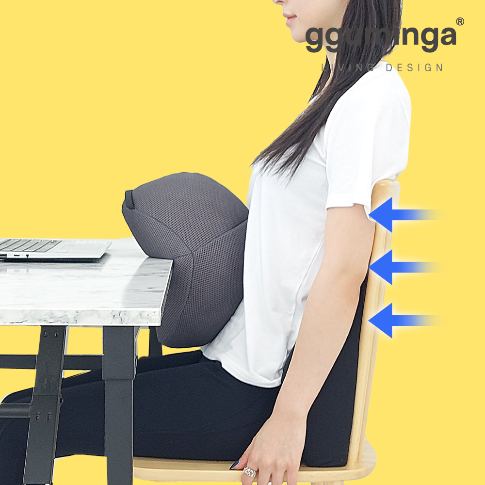 바른자세 허리 배 쿠션 요추 베개 전만 배받이 등 사무실 의자 쿠션 소형