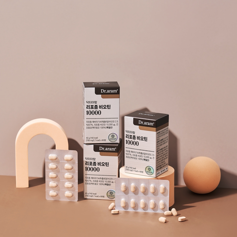 닥터아람 비오틴 리포좀 10000 맥주효모 판토텐산 700mg x 60정 [2개월분] 이미지 4