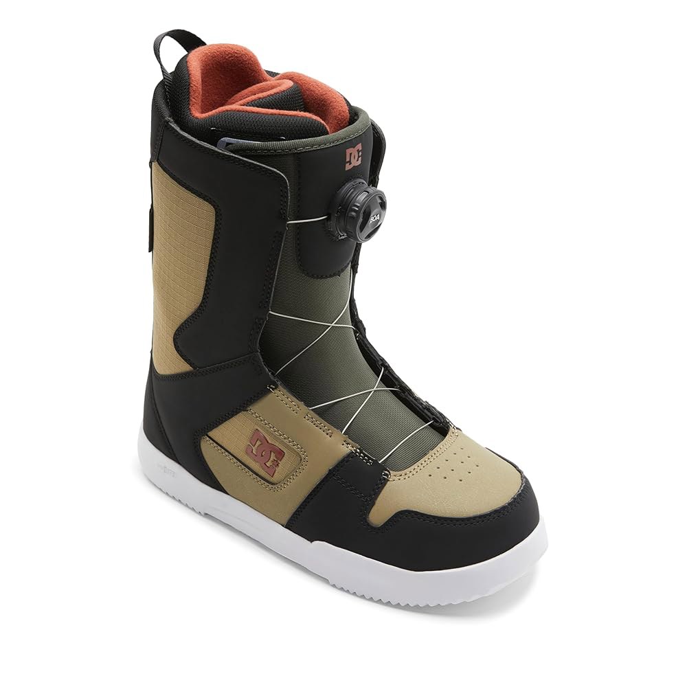DC Shoes 남성용 Phase BOA 조절 가능한 레이스업 스노보드 부츠, EVA 메모리 폼 및 플리스 안감이 있는 라이너, 수분 흡수 안창, 브라운/블랙/화이트, 245mm( - 상품 이미지