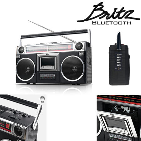 Britz 브리츠인터내셔널 BZ-BBX1 레트로 블루투스 올인원 FM라디오 녹음 카세트