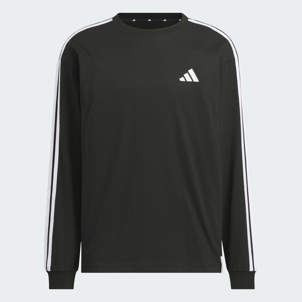 [아디다스 공식] ESSENTIALS PLUS LOOSE FIT 3 STRIPES SINGLE JERSEY 롱 슬리브 티셔츠 KF3728 - 상세 이미지 5