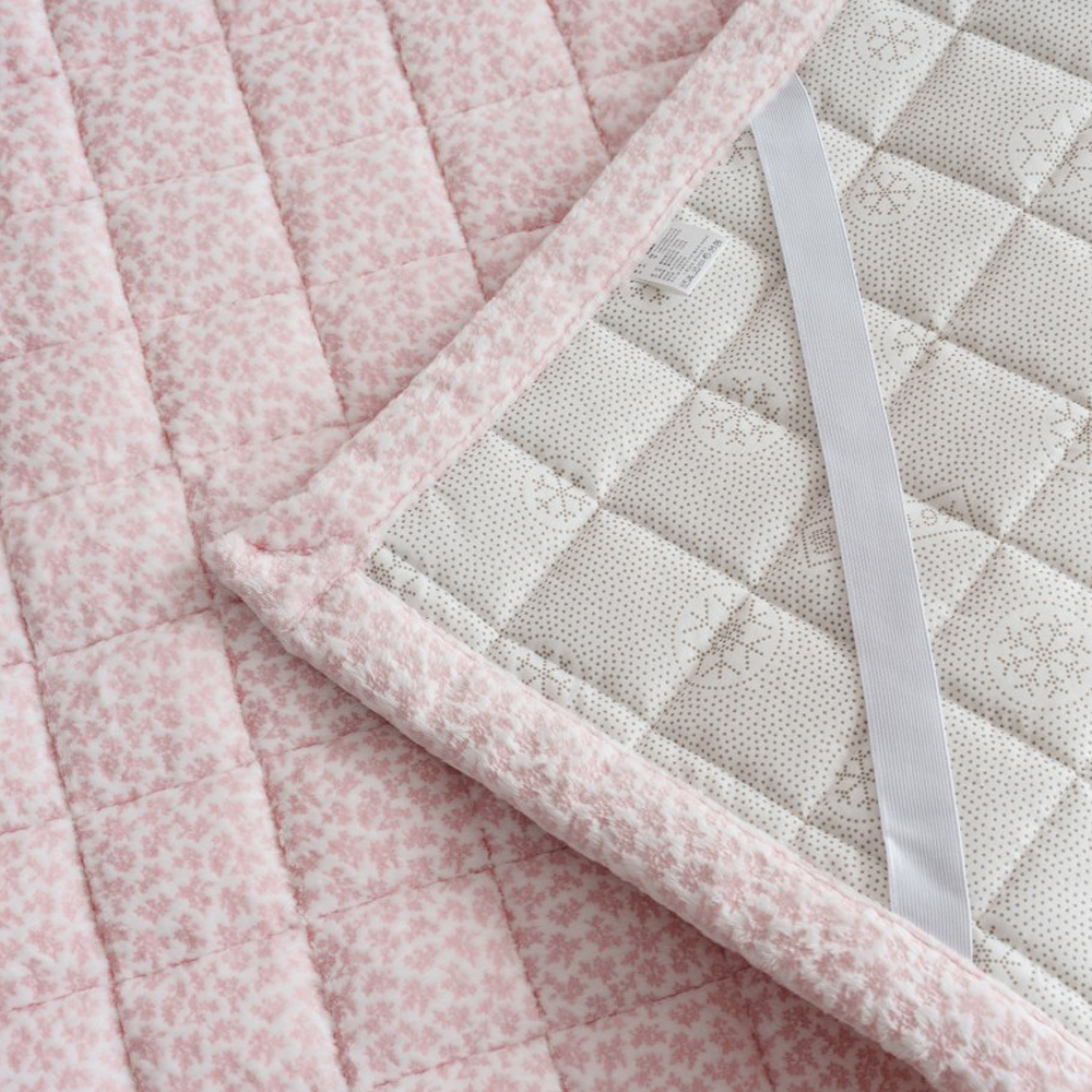 눈꽃 밍크 라셀 극세사 미끄럼방지 고정밴드 따뜻한 겨울 침대패드 Q/K 170x200