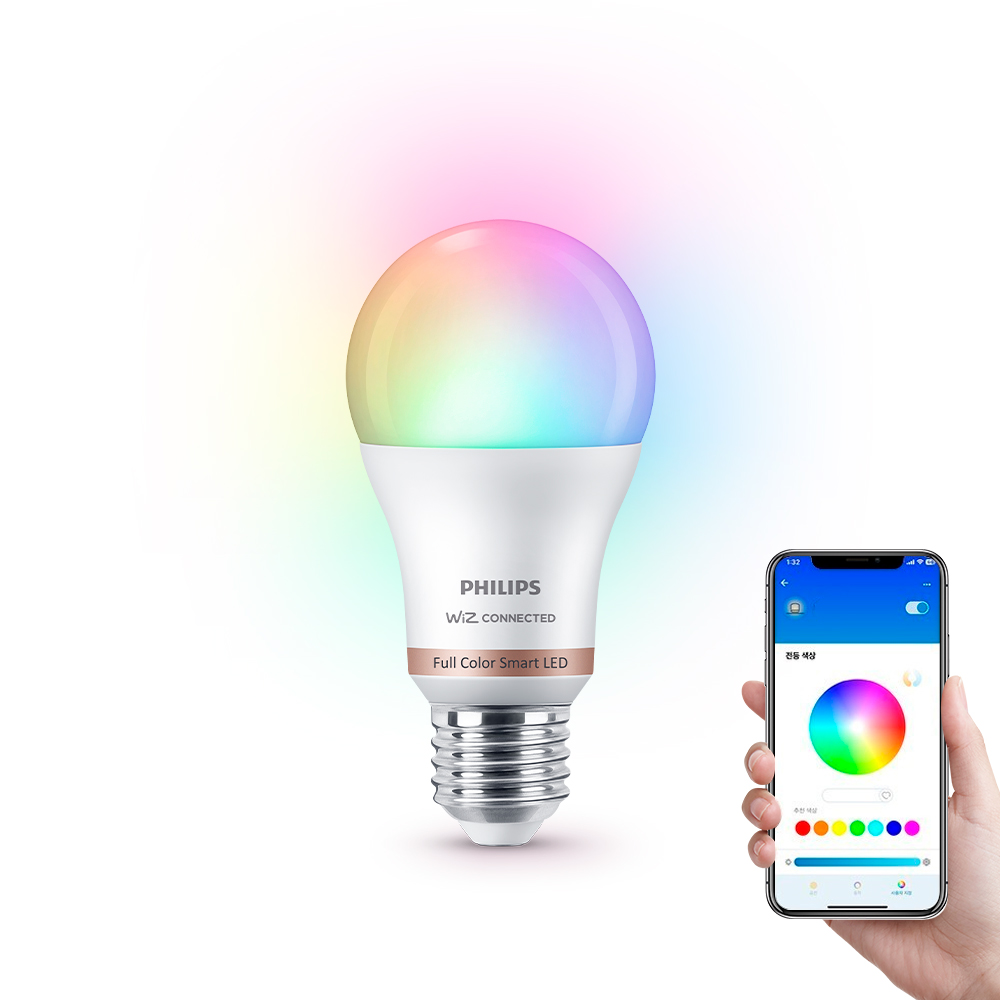필립스 위즈 앰비언스 LED 스마트전구 Matter 지원 E26소켓 8.5W, 컬러, 1개 제품 이미지