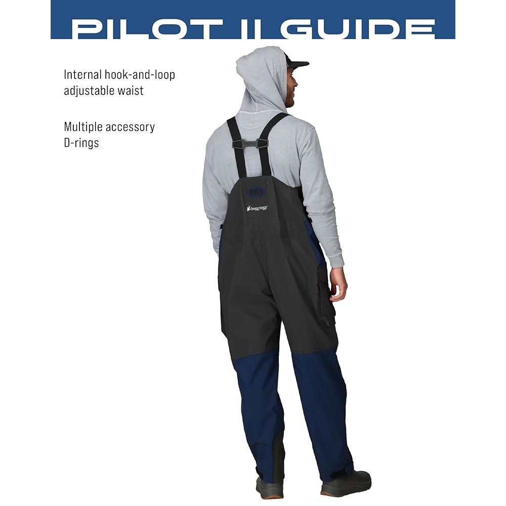 FROGG TOGGS 남성용 Pilot II Guide 방수 통기성 레인 빕, 더스트 블루/슬레이트, 스몰 Black/Charcoal Medium - 상세 이미지 3