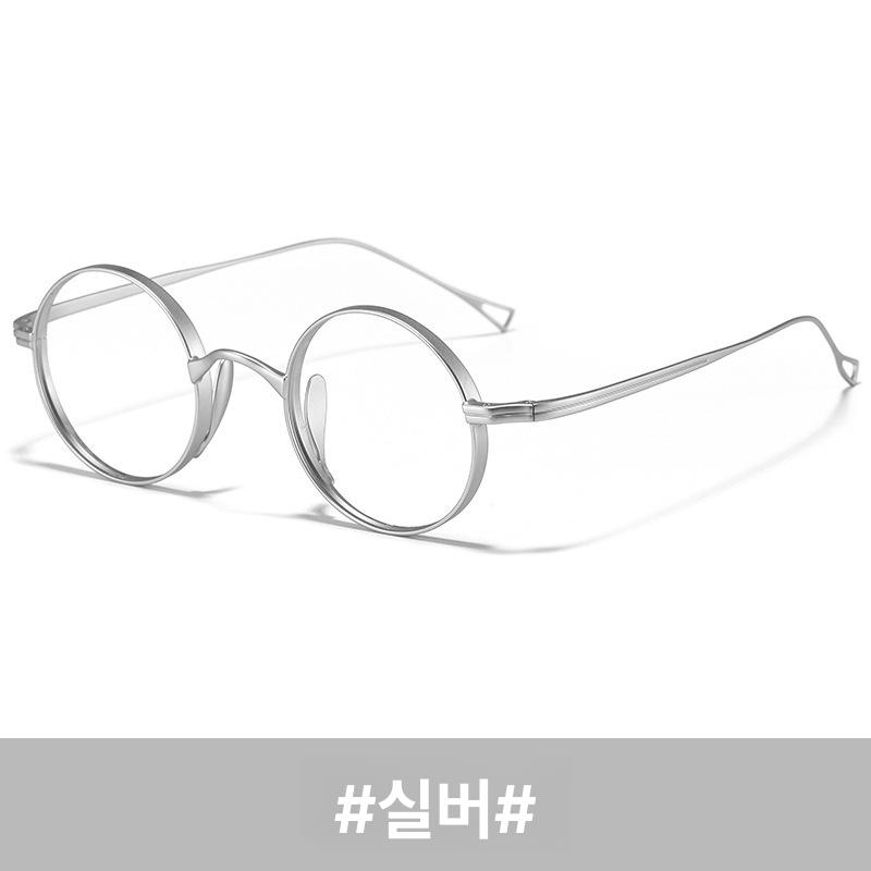 남성용 순티타늄 타원형 레트로 근시용 안경 프레임 앤티크브론즈 이미지 7