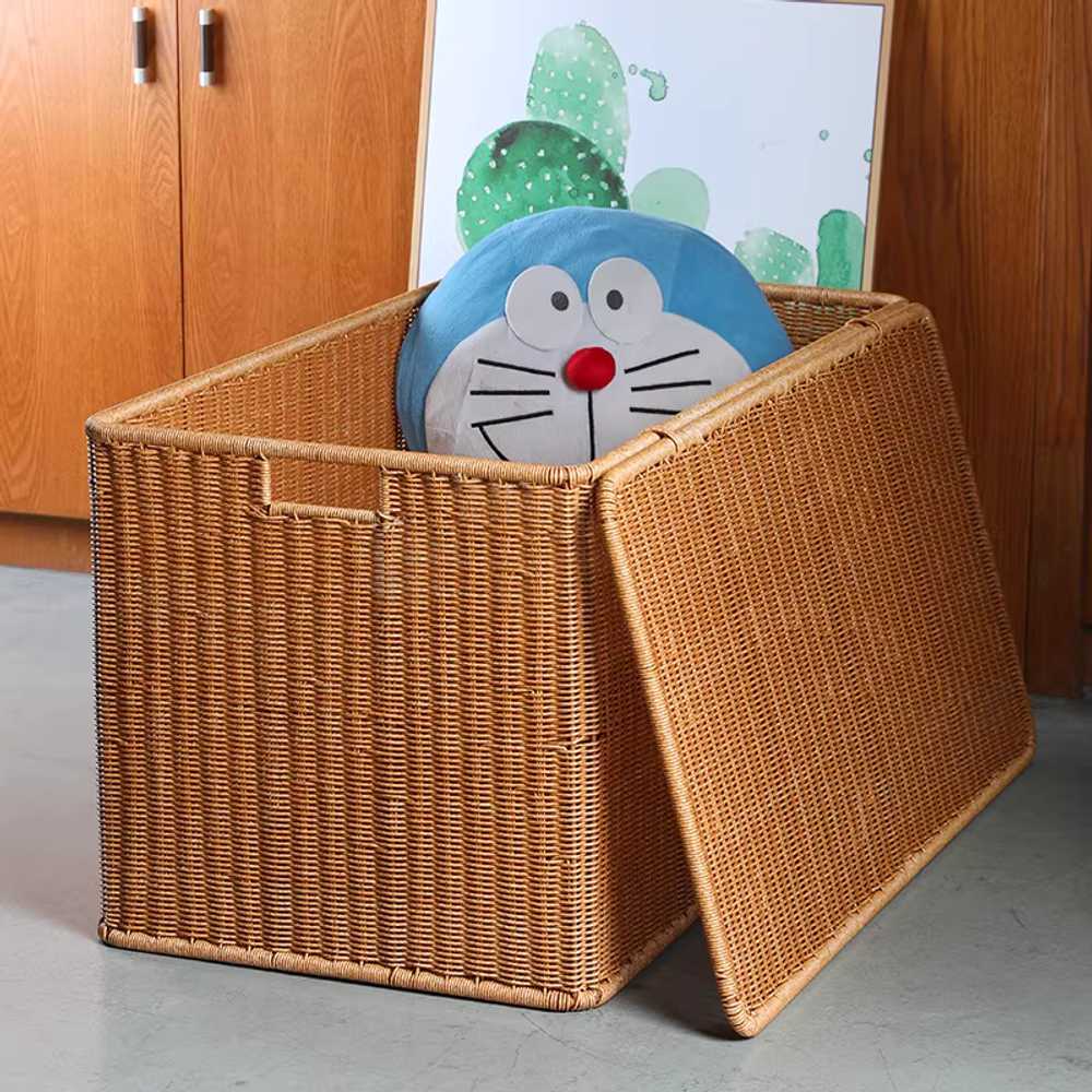 대형 라탄바구니 수납 바스켓 사각 보관함 정리 박스 62x40x41cm - 상세 이미지 5