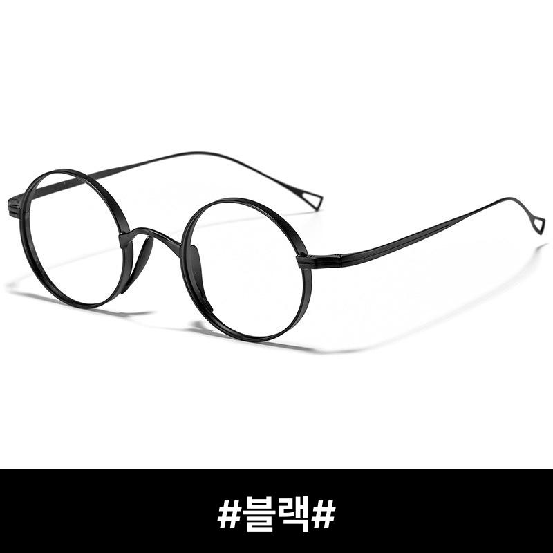 남성용 순티타늄 타원형 레트로 근시용 안경 프레임 앤티크브론즈 이미지 6