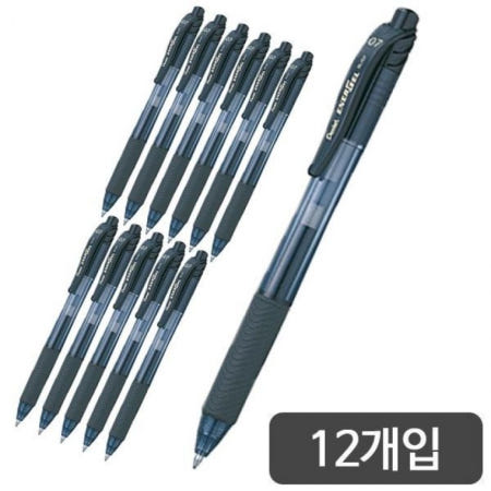 펜텔)에너겔X 메탈포인트(BL107/0.7mm/흑)-다스(12개입)