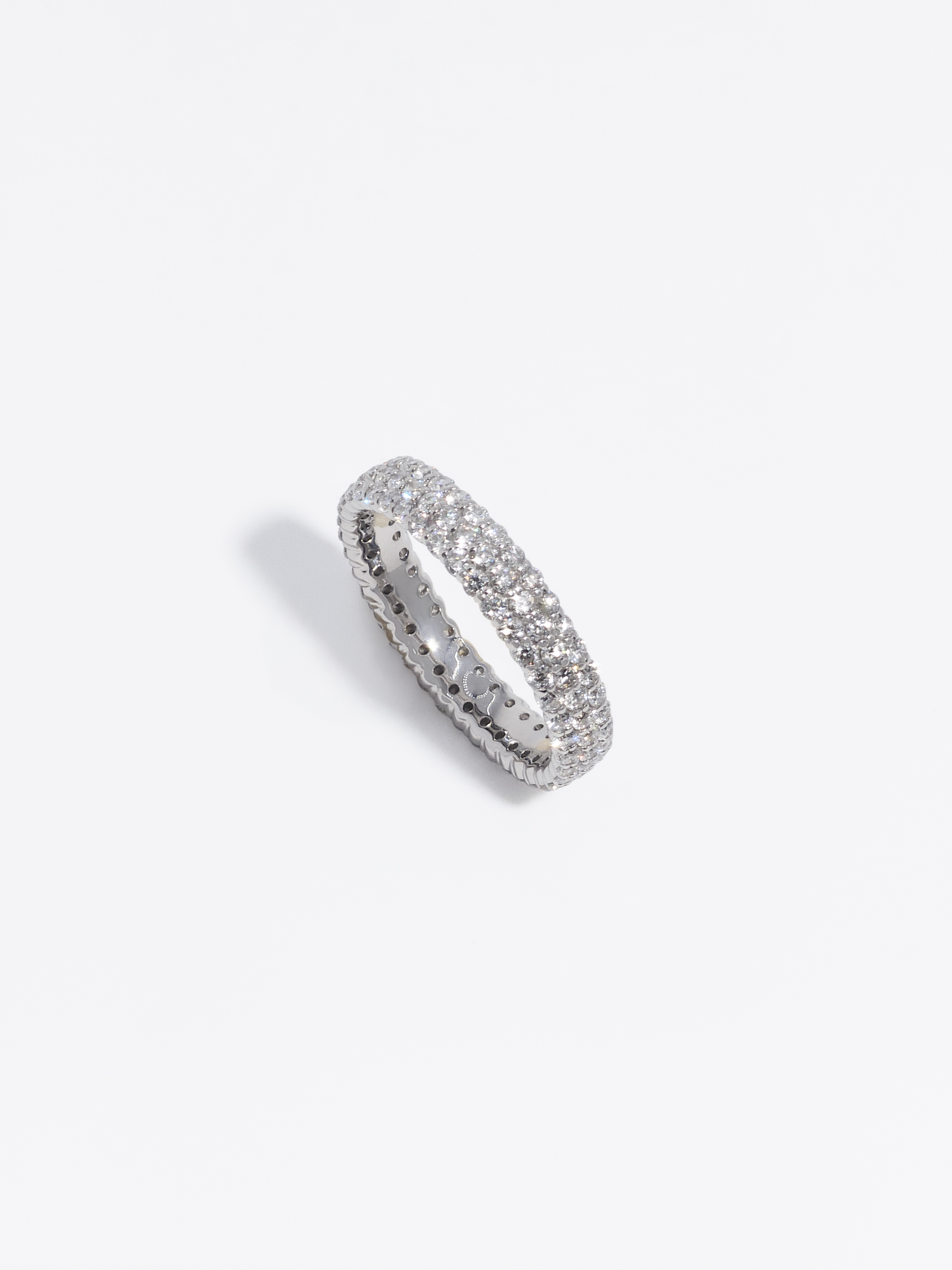 랩다이아 반지 풀 파베세팅 3줄 미니 1.5mm 랩다이아몬드 14k 18k - 상세 이미지 2