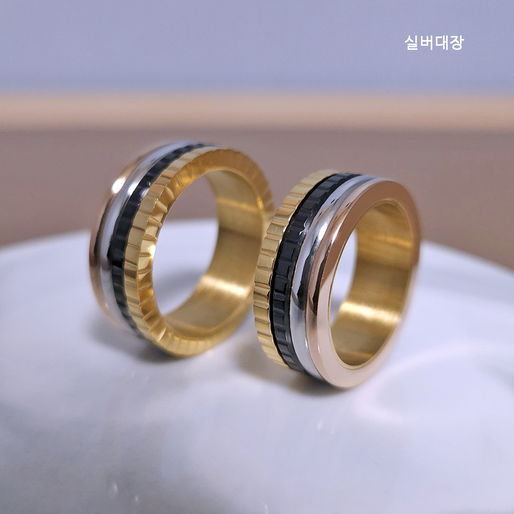 써지컬 반지 레이어드 링 선물 패션 써지컬스틸 반지 - 상세 이미지 5
