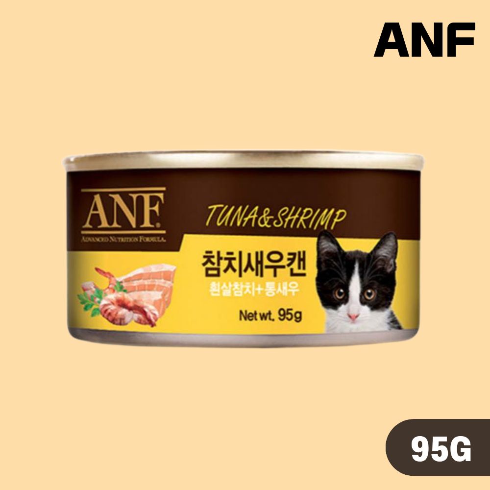 [수분보충] ANF 캔 고양이 습식캔 간식 참치새우, 95g, 1개