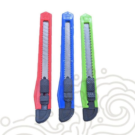 daparang 사무용 커터칼 플라스틱 손잡이 슬라이드 날 교체 문구용품 학용품 포장 절단 도구