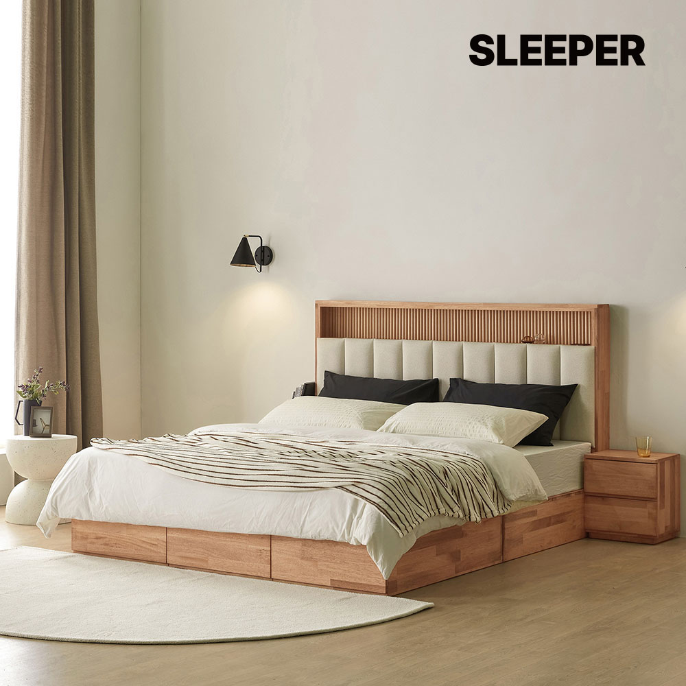 슬립퍼 노아 신혼 부부 트윈 원목 호텔침대 수납침대 프레임 LK 라지킹