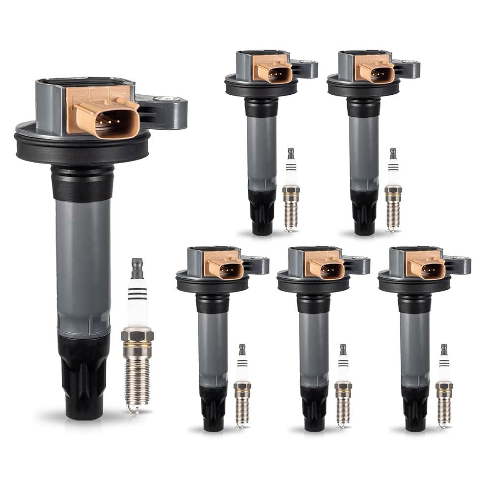 6개의 점화 코일 팩 이리듐 스파크 플러그 3.5 에코부스트 V6 세트 포드 F150 F-150 플렉스 토러스 익스플로러 링컨 MKS MKT 2011 2013 2014 2015 - 상품 이미지