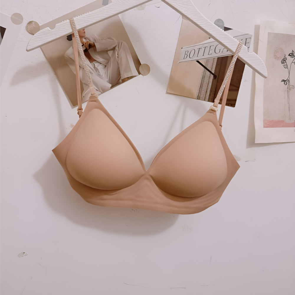 오프숄더브라렛 얇은끈 백리스 패드일체형 벌어진 처짐 쳐진가슴 모아주는 리프팅 심리스브라 - 상세 이미지 2