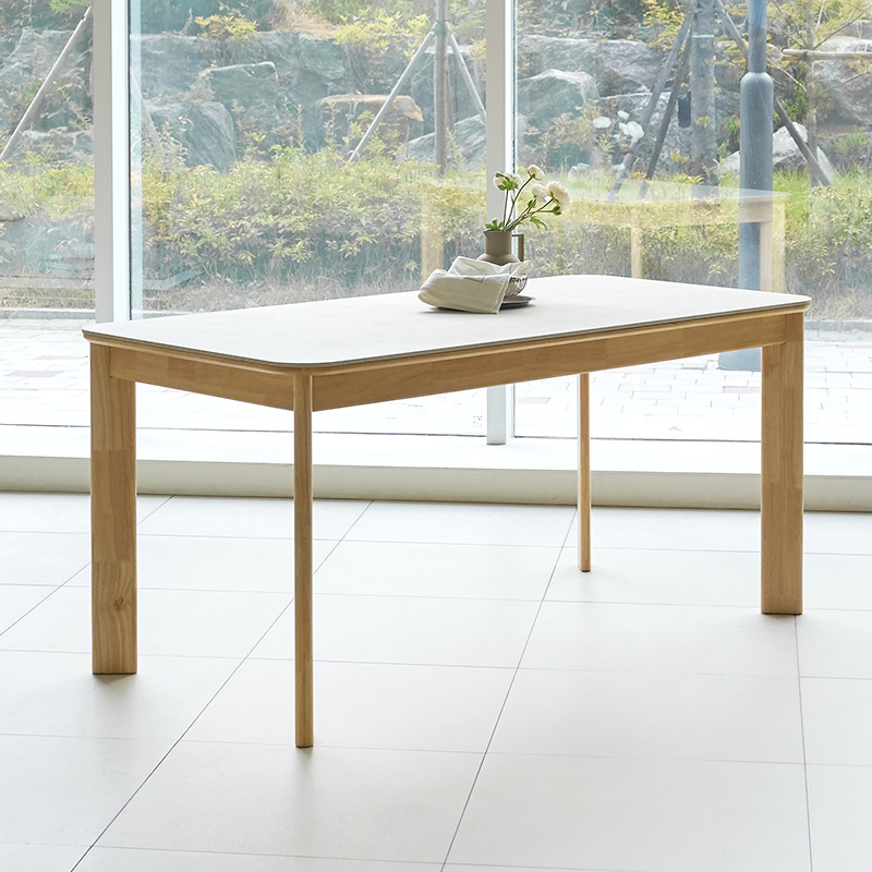 루네뜨 4인용 세라믹식탁 N1 포세린 원목 식탁 세트