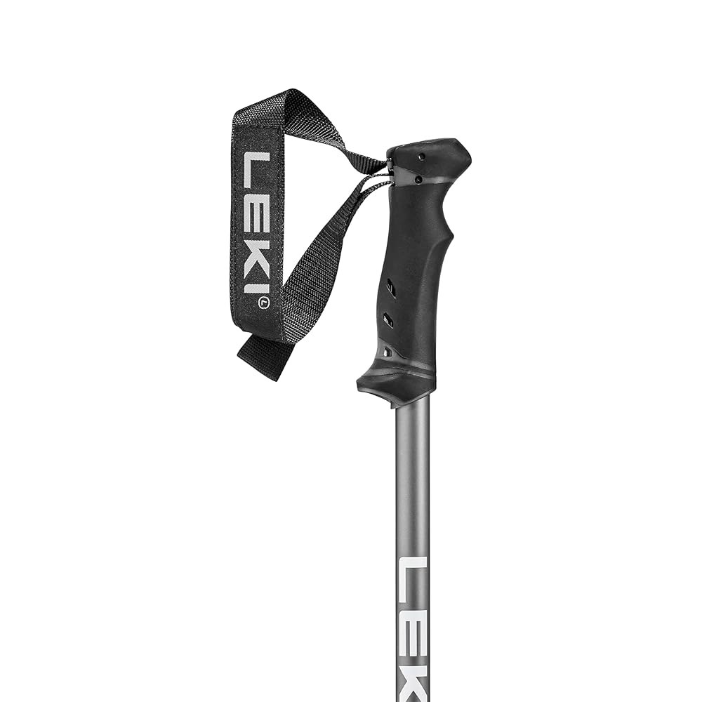 LEKI QNTM 알파인 스키용 경량 알루미늄 스키 폴 - 블랙라이트 무연탄-시안 130cm - 상세 이미지 2