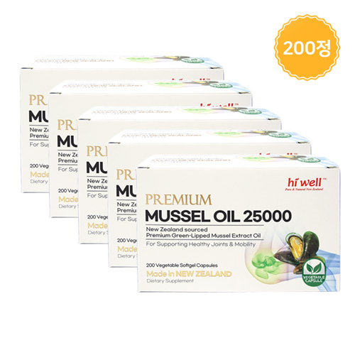 하이웰 초록홍합 25000mg 뉴질랜드 초록입 홍합 오일 관절건강 200정, 5개 - 상세 이미지 2