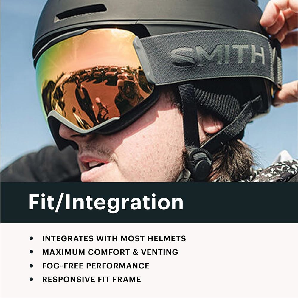 SMITH Frontier 스노우 고글 - Carbonic-X 렌즈가 있는 성인용 스키 및 스노우보드 고글, 통풍, 김 서림 방지 성능 100 자외선 차단 남성 여성용 트루 블루, - 상세 이미지 3
