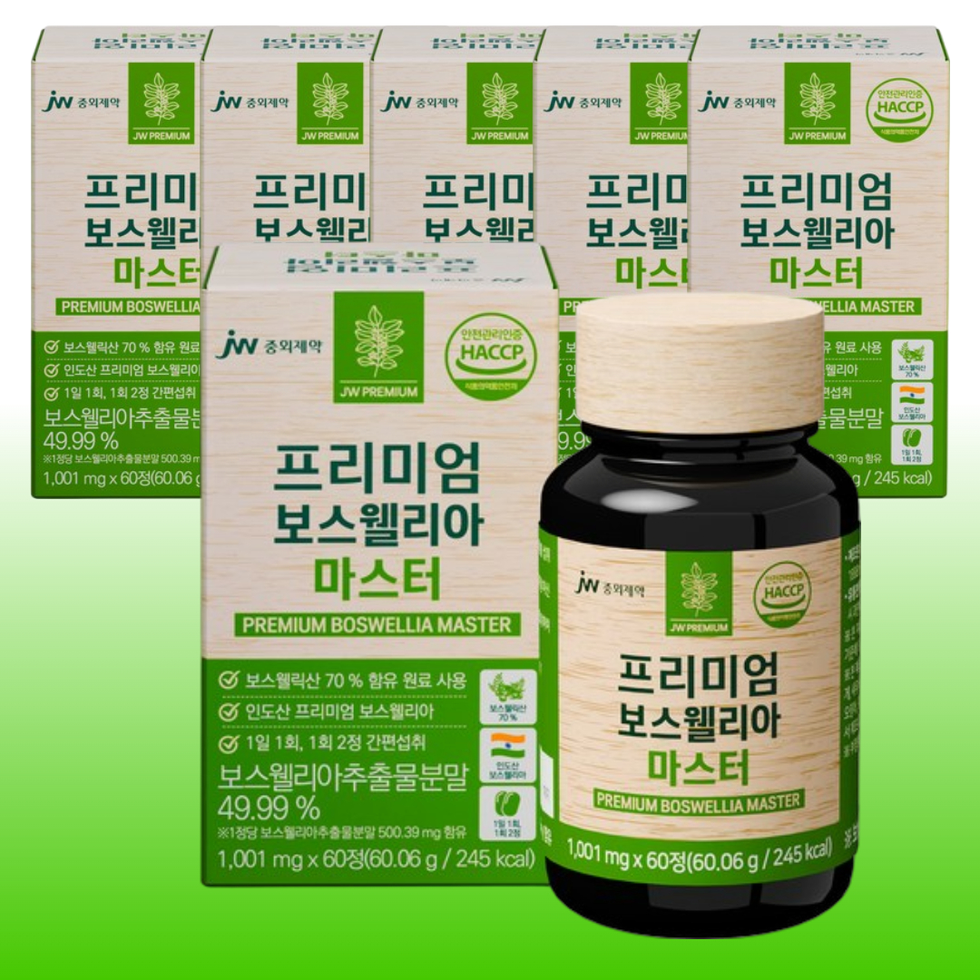 JW중외제약 보스웰리아 프리미엄 보스웰릭산 관절 마스터 60정, 6개 - 상품 이미지
