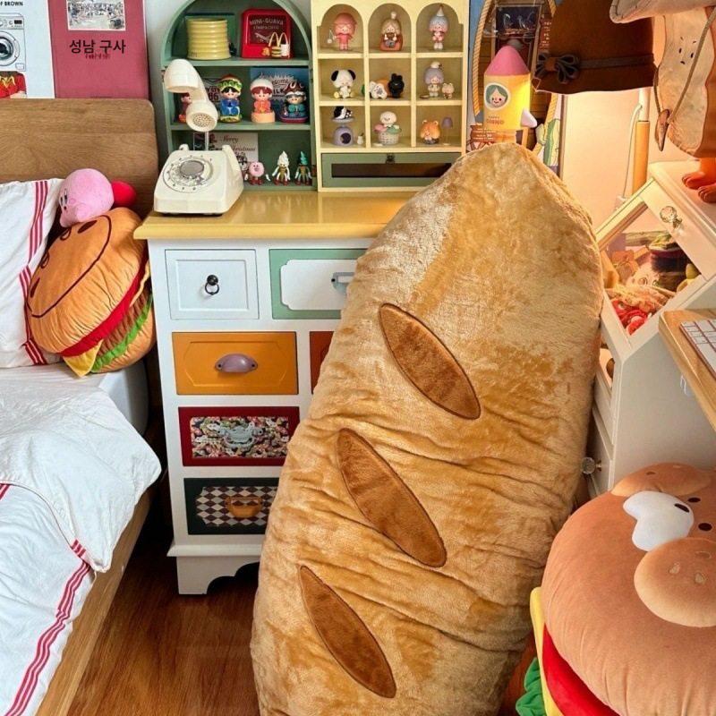 롱 브레드 쿠션 플러시토이 바디베개 대형 인형 베개 침대 소파 인테리어용 - 상세 이미지 3